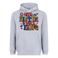 Heather Grey little sister biggest fan american football Heavyweight Hoodie - Jasminsmagicworld