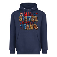 Navy little sister biggest fan american football Heavyweight Hoodie - Jasminsmagicworld