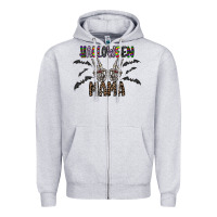 Heather Grey halloween mama Zipper Hoodie - CowhideDigitalArt