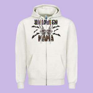 Halloween Mama Zipper Hoodie Designed By Cowhidedigitalart