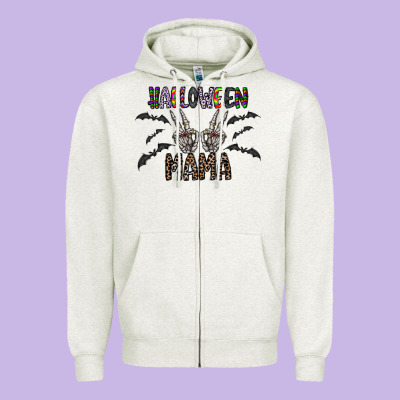 Halloween Mama Zipper Hoodie Designed By Cowhidedigitalart