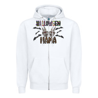White halloween mama Zipper Hoodie - CowhideDigitalArt