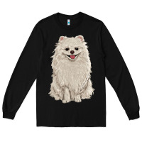 Black white pomeranian Long Sleeve Tee - RanaPortraitStore