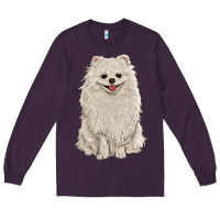 Plum white pomeranian Long Sleeve Tee - RanaPortraitStore