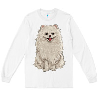White white pomeranian Long Sleeve Tee - RanaPortraitStore