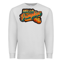 Dove Grey hello pumpkin black Premium Sweatshirt - JahusDesignShop