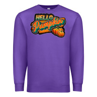Purple hello pumpkin black Premium Sweatshirt - JahusDesignShop