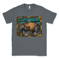 Charcoal Heather stay wild aztec bison Classic Tee - RanaPortraitStore