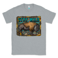 Heather Grey stay wild aztec bison Classic Tee - RanaPortraitStore