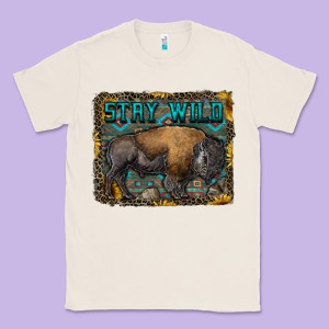 Stay Wild Aztec Bison Classic Tee Designed By Ranaportraitstore