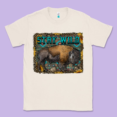 Stay Wild Aztec Bison Classic Tee Designed By Ranaportraitstore