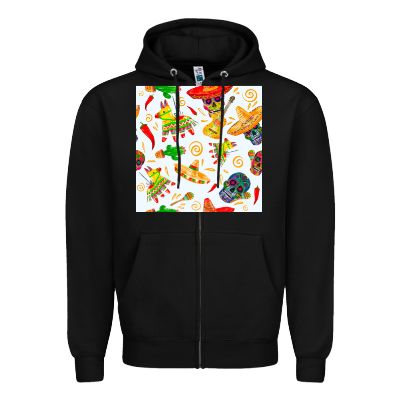 Mexico Seamless Pattern Zipper Hoodie by FaDigitalArtStudio | Teevron