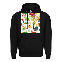Black mexico seamless pattern Zipper Hoodie - FaDigitalArtStudio