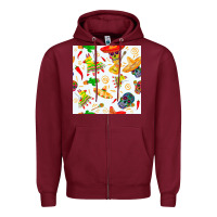 Burgundy mexico seamless pattern Zipper Hoodie - FaDigitalArtStudio