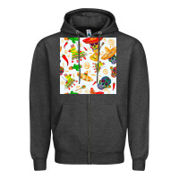 Charcoal Heather mexico seamless pattern Zipper Hoodie - FaDigitalArtStudio