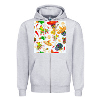 Heather Grey mexico seamless pattern Zipper Hoodie - FaDigitalArtStudio