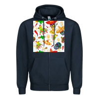 Navy mexico seamless pattern Zipper Hoodie - FaDigitalArtStudio