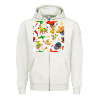 Oatmeal Heather mexico seamless pattern Zipper Hoodie - FaDigitalArtStudio