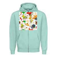 Seafoam mexico seamless pattern Zipper Hoodie - FaDigitalArtStudio