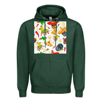 Sports Green mexico seamless pattern Zipper Hoodie - FaDigitalArtStudio