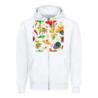 White mexico seamless pattern Zipper Hoodie - FaDigitalArtStudio