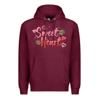 Burgundy sweet heart Premium Hoodie - MaliasSmallBusiness