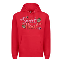 Red sweet heart Premium Hoodie - MaliasSmallBusiness