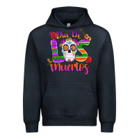 Navy dia de los muertos Urban Hoodie - MaliasSmallBusiness