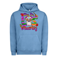 Pigment Pebble Blue dia de los muertos Urban Hoodie - MaliasSmallBusiness
