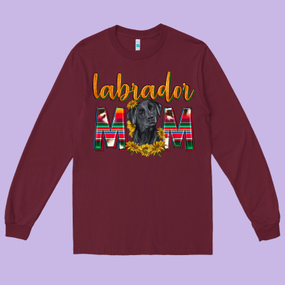 Western Labrador Retriever Mom Long Sleeve Tee Designed By Texasbilliewilder