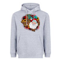 Heather Grey santa texas map Heavyweight Hoodie - JahusDesignShop