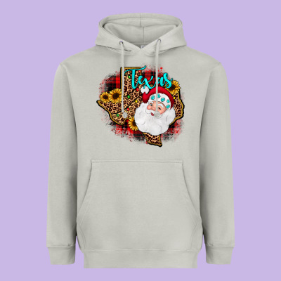 Santa Texas Map Heavyweight Hoodie Designed By Jahusdesignshop