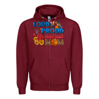 Burgundy loud and proud basketball mom Zipper Hoodie - HRA Design Shop