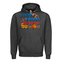 Charcoal Heather loud and proud basketball mom Zipper Hoodie - HRA Design Shop