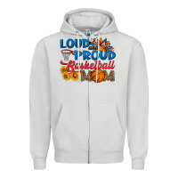 Dove Grey loud and proud basketball mom Zipper Hoodie - HRA Design Shop