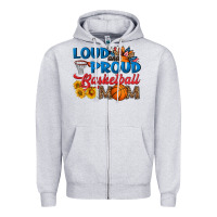 Heather Grey loud and proud basketball mom Zipper Hoodie - HRA Design Shop