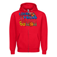 Red loud and proud basketball mom Zipper Hoodie - HRA Design Shop