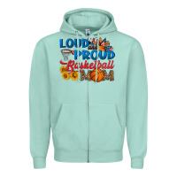 Seafoam loud and proud basketball mom Zipper Hoodie - HRA Design Shop