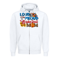 White loud and proud basketball mom Zipper Hoodie - HRA Design Shop