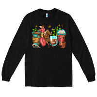 Black cowgirl coffee cups Long Sleeve Tee - Zillion Design Studio