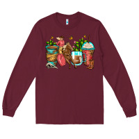 Burgundy cowgirl coffee cups Long Sleeve Tee - Zillion Design Studio