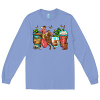 Colony Blue cowgirl coffee cups Long Sleeve Tee - Zillion Design Studio
