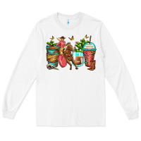 White cowgirl coffee cups Long Sleeve Tee - Zillion Design Studio