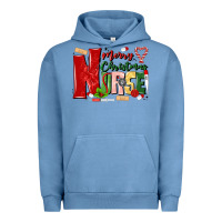 Pigment Pebble Blue merry christmas nurse Urban Hoodie - MaliasSmallBusiness