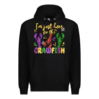 Black i'm just here for the crawfish Premium Hoodie - MaliasSmallBusiness