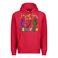 Cardinal i'm just here for the crawfish Premium Hoodie - MaliasSmallBusiness