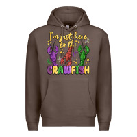 Coffee i'm just here for the crawfish Premium Hoodie - MaliasSmallBusiness