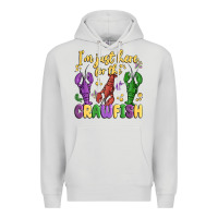 Dove Grey i'm just here for the crawfish Premium Hoodie - MaliasSmallBusiness