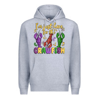 Heather Grey i'm just here for the crawfish Premium Hoodie - MaliasSmallBusiness