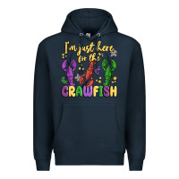 Navy i'm just here for the crawfish Premium Hoodie - MaliasSmallBusiness